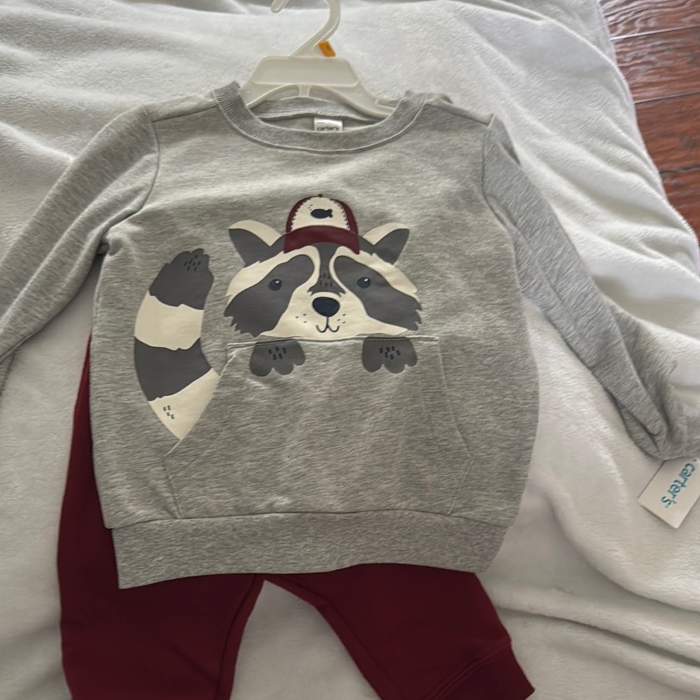 Carter's Gray and Red Outfit Set